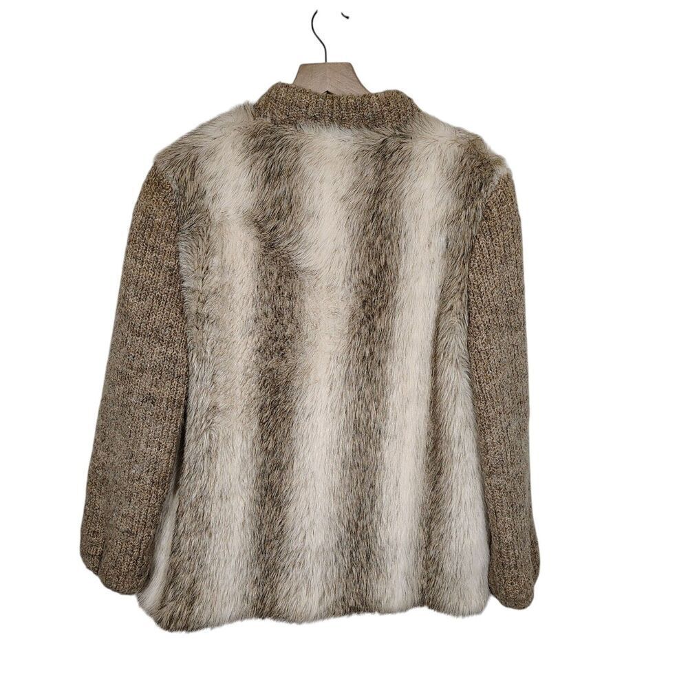 D’Esprit Womens Vintage 70s Faux Fur Toggle Knit Coat Size Small Medium USA Made - Picture 2 of 9